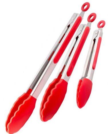 BBQ Tools Silicone Stainless Steel Kitchen Tongs