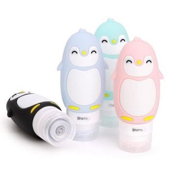 Portable Multi Color Silicone Penguin Travel Bottle