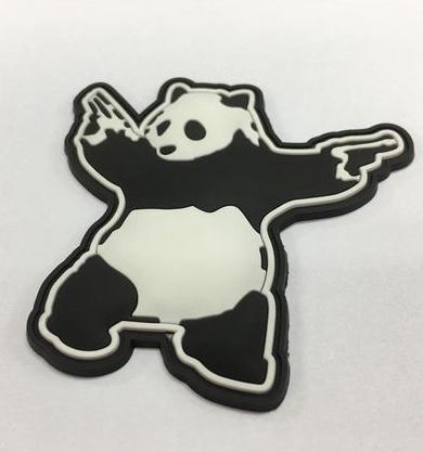 3D PVC Panda With Guns Shooting Panda Rubber PVC Morale Patch