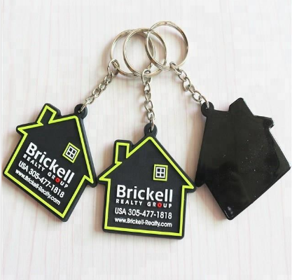 House Shaped PVC Keychain Real Estate Promotional Gifts