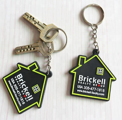 House Shaped PVC Keychain Real Estate Promotional Gifts