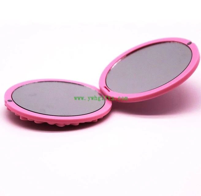 Silicone Hand Held Portable Double Side Folding Round Makeup Mirror Silicone Hand Held Portable Double Side Folding Round Makeup Mirror