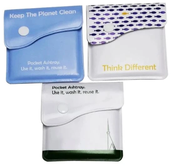 pvc portable pocket ashtrays