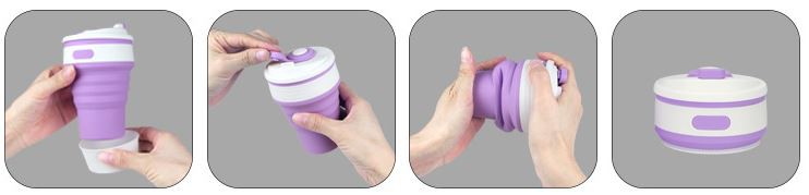 Reusable Foldable Silicone Folding Mug