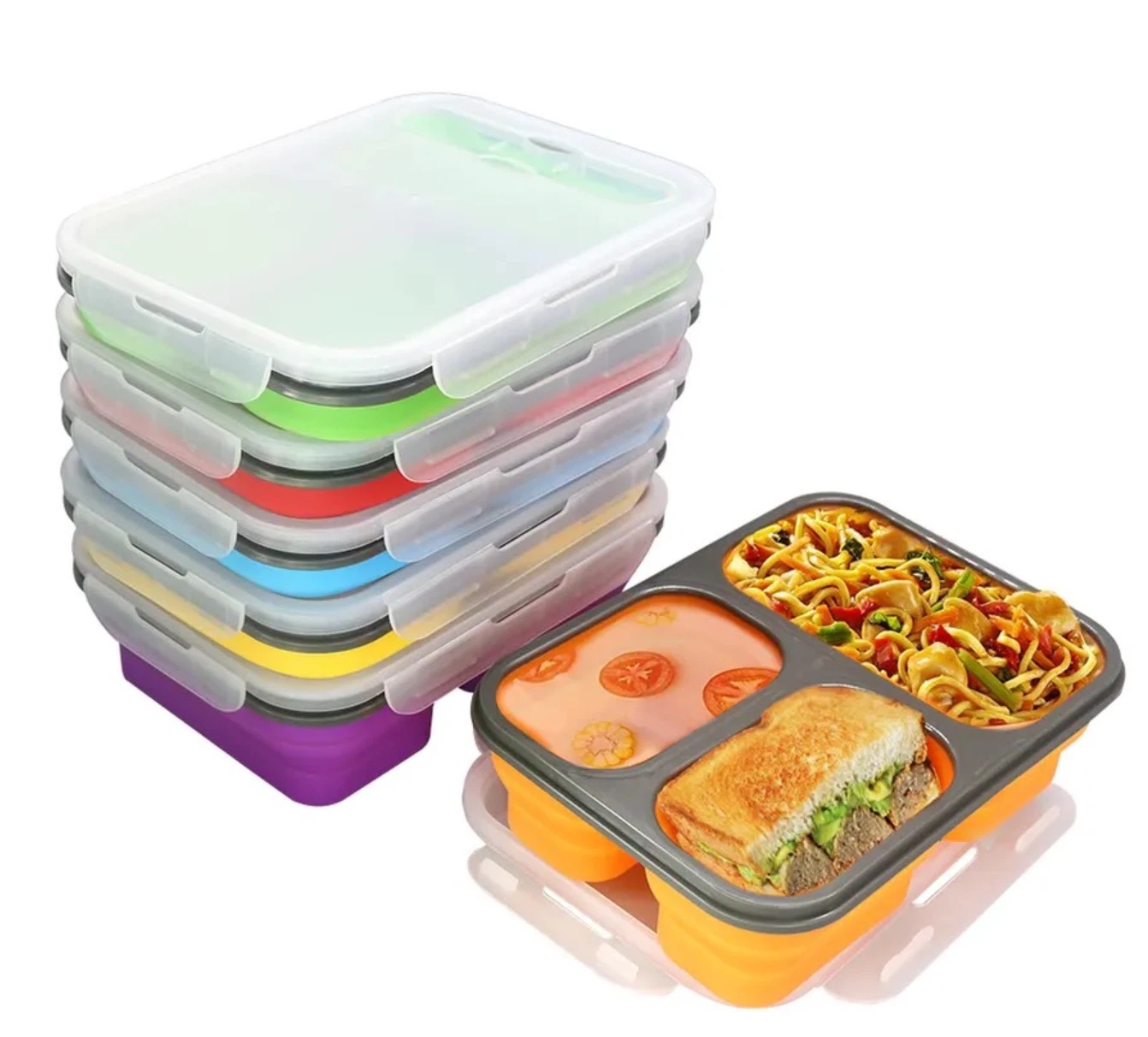 bpa free silicone lunch boxpic