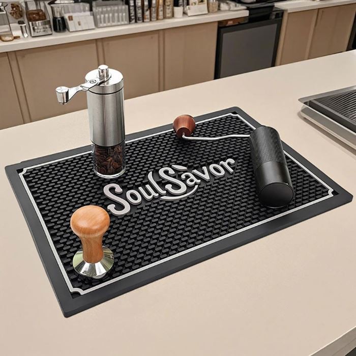 Custom Logo Silicone Coffee Bar Mat Restaurant Coffee Pad