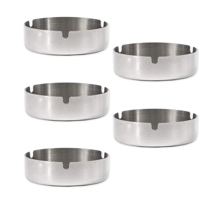 Fashion Round Stainless Steel Cigarette Ashtray Ash Holder For Hotel
