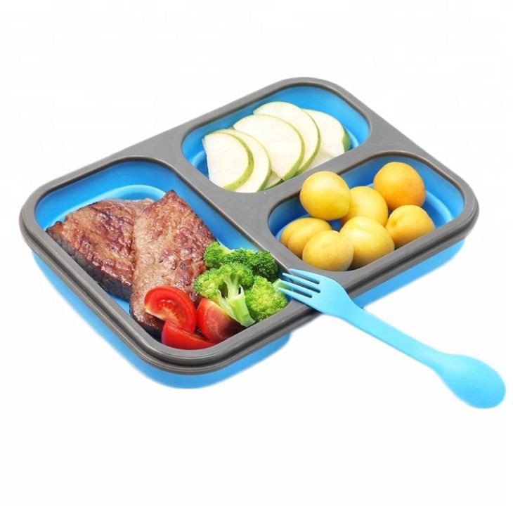 BPA Free Silicone Compartments Lunch Boxes