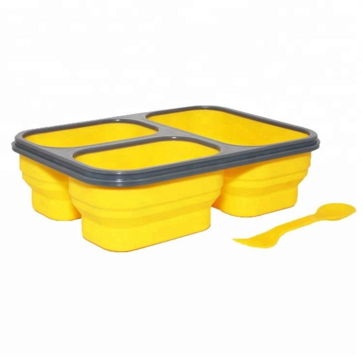 BPA Free Silicone Compartments Lunch Boxes