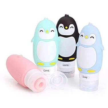 Portable Multi Color Silicone Penguin Travel Bottle
