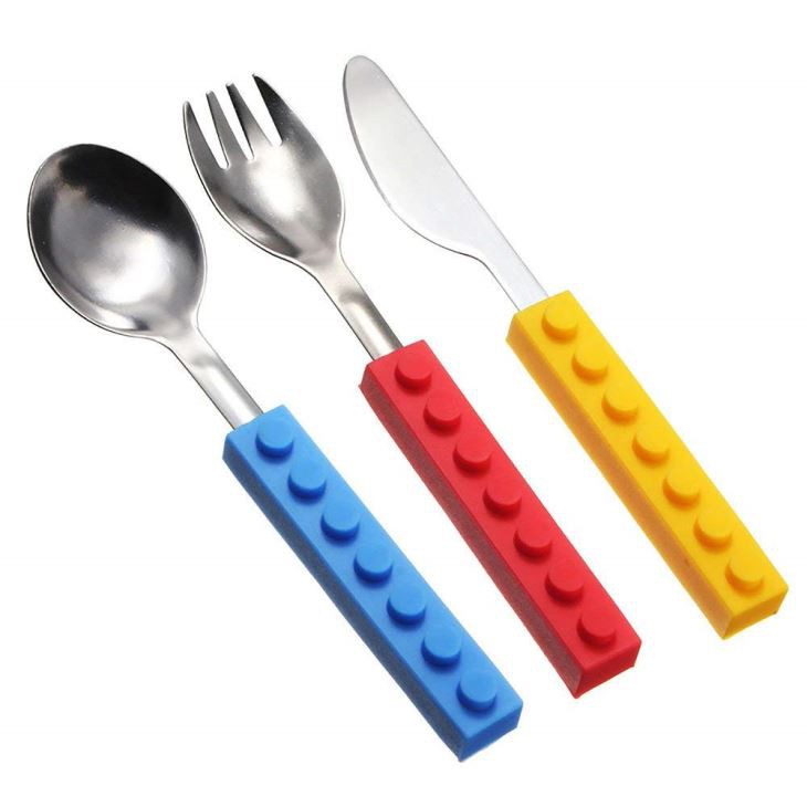 Silicone Handle Kids Feeding Fork Spoon Knife