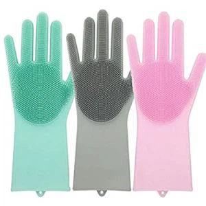 Custom Disposable Silicone Gloves With Wash Scrubber