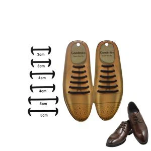 Eco Friendly Elastic Silicone No Tie Shoelaces For Leather Shoes