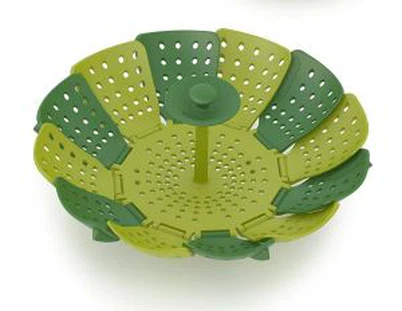 Non Scratch Green Silicone Food Steamer Basket