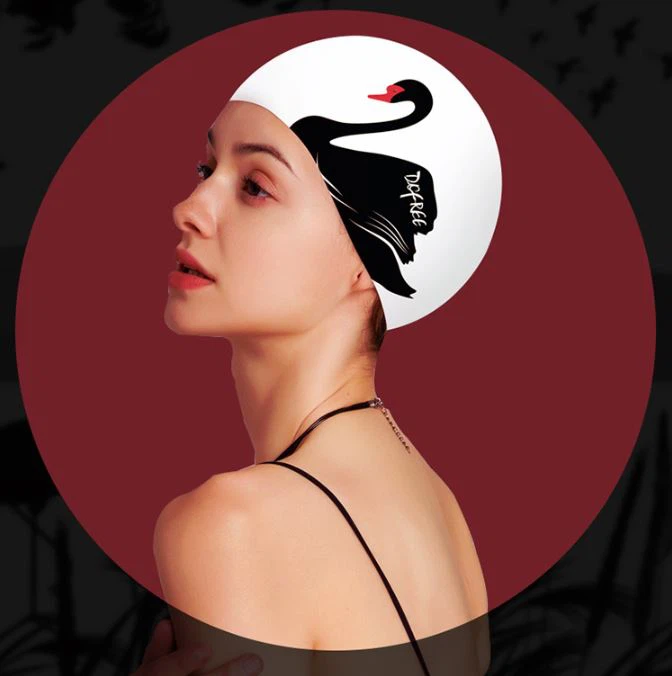 Adult Waterproof Printed Silicone Swimming Cap