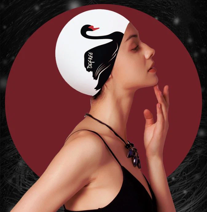 Adult Waterproof Printed Silicone Swimming Cap