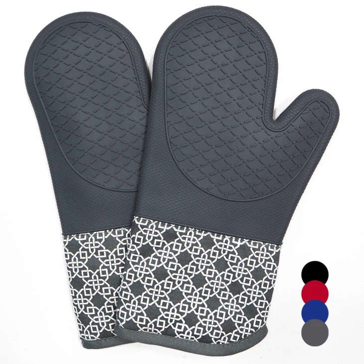 Heat Resistant Waterproof Silicone Rubber Grill Oven Mitt Glove