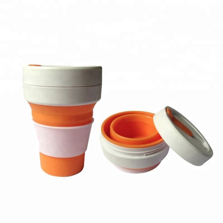Portable Collapsible Logo Printed Silicone Cup