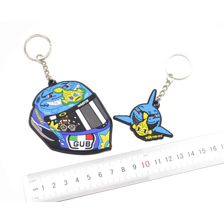 PVC Rubber Keychain Mini Helmet Motorcycle Shape Design