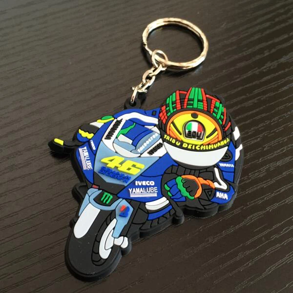 PVC Rubber Keychain Mini Helmet Motorcycle Shape Design
