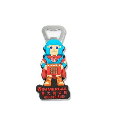 3D Logo Cartoon Design Soft PVC Magnetic Beer Bottle Opener