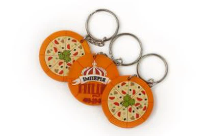 Bespoke 2D Pizza Food PVC Rubber Keyring