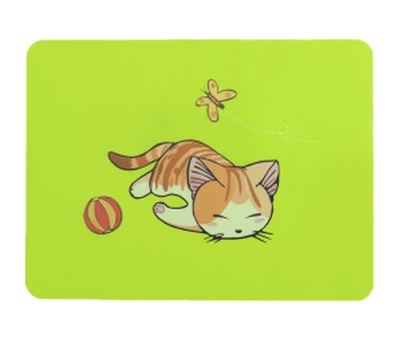 Cat Printing Anti Slip Food Grade Baby Silicone Placemat For Kids