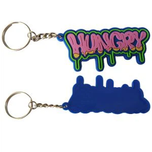 Embossed Soft Text Logo Keychains 3d Pvc Key Trinkets