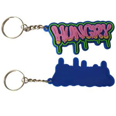 Embossed Soft Text Logo Keychains 3d Pvc Key Trinkets