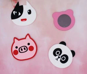 Hot Selling Cartoon Makeup Silicone Pocket Mirror