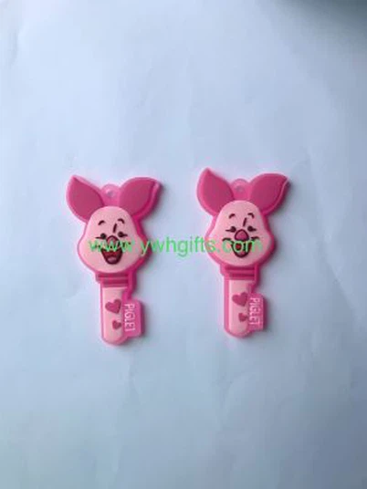 New Products Pink Pig 3d Pvc Rubber Keychain