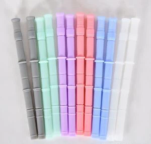 Kids Foldable Straw Food Grade Reusable Silicone Straws