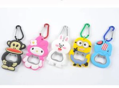 Multi-function Magnetic Refrigerator Stickers PVC Keychain Bottle Opener