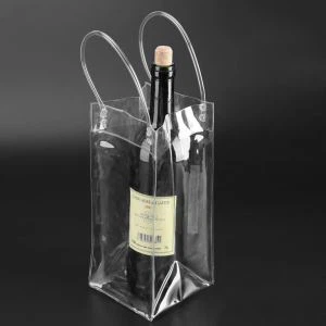 Promotional Clear PVC Ice Wine Gift Bag With Handle