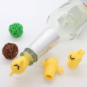 Silicone Cute Angry Bird Glass Whiskey Bottle Bottle Cap