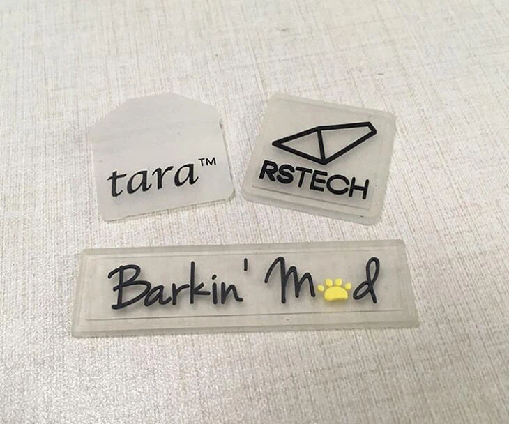 Transparent Trademark Clothing Embossed Pvc Badges