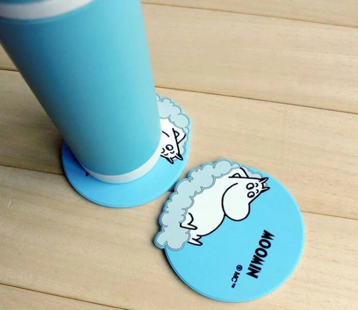 Waterproof Soft Custom PVC Cup Coaster An Fashion Cartoon Heat Insulation