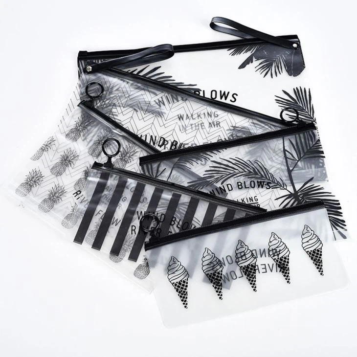 Zipper Clear PVC Waterproof Women Cosmetic Bag