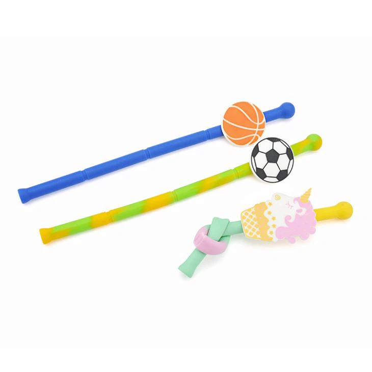 Cute Reusable Foldable Silicone Straw For Kid