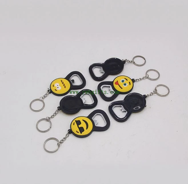 Fridge Magnet Soft PVC Bottle Opener Keychain 3D Rubber Bottle Opener