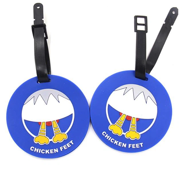 Round 3D Embossed Style Silicone PVC Luggage Tag