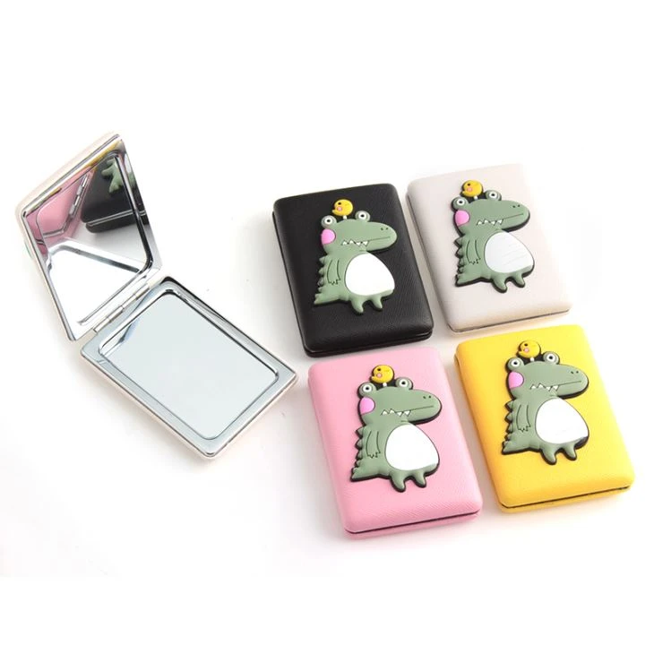 Silicone Dinosaur Rabbit Animal Designs Rectangular Pocket Compact Mirror