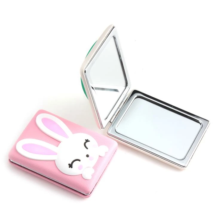 Silicone Dinosaur Rabbit Animal Designs Cute Lovely Rectangular Pocket Compact Mirror