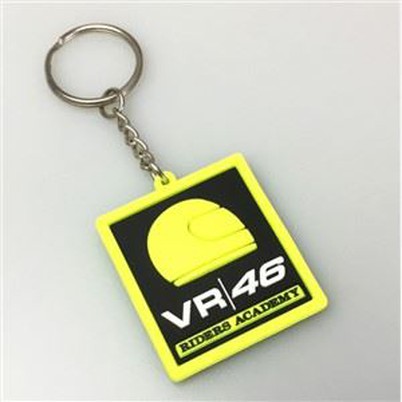 2D Square Soft PVC Keychain Embossed Logo Rubber Key Holder