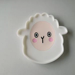 Cute Sheep Design Soft PVC Cup Coaster With Lip