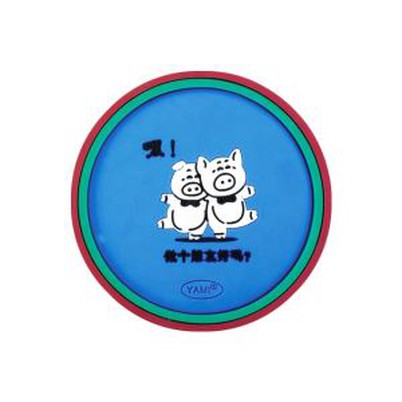 Eco-friendly PVC Rubber Round Tea Coasters mat
