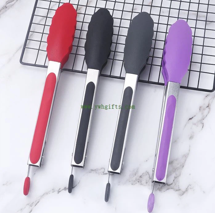 BPA Free Non-Stick Heat Resistant Silicone Kitchen Food Tongs