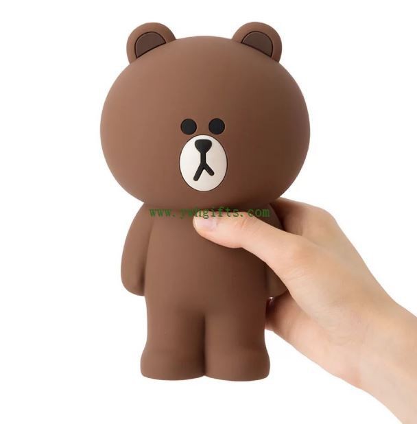 Cartoon Brown Bear Pen Holder Silicone School Pencil Pouch For Students