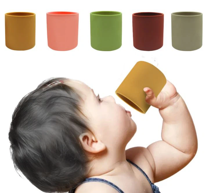 New Non-slip Soft Silicone Feeding Cup Silicone Baby Training Cup