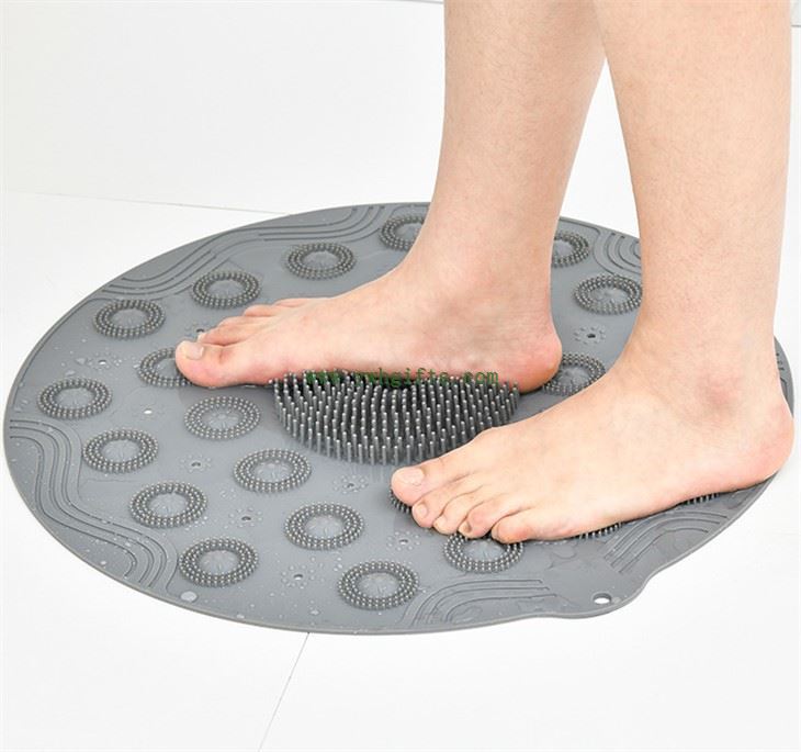 Silicone Non-slip Bath Mat Wash Foot Massage Cleaning Mat